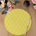thumbnail image 3 of Yellow Moire Waves Round 15 Inch Placemats Set of 6, Modern Abstract Art Geometric HeatResistant Non Slip Place Mats for Dining Table, Wipeable Braided Kitchen Table Mats for Housewarming, 3 of 9