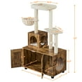 thumbnail image 2 of Yaheetech 53in Litter Box Enclosure with Cat Tree Tower, Rustic Brown/Beige, 2 of 8