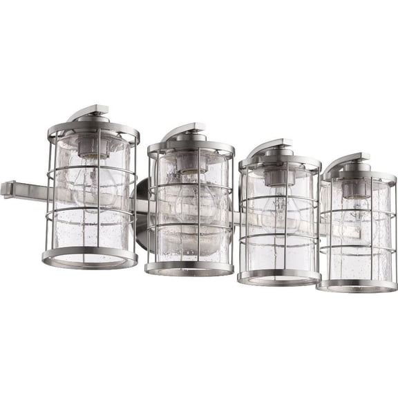 Marlyns Close 4 Light Bathroom Light in Style 26.25 inches Wide By 8.5 inches High-Satin Nickel Finish Bailey Street Home 183-Bel-2534775