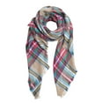 thumbnail image 3 of TrendsBlue Women's Soft Knit Plaid Blanket Scarf Wrap, Multicolor, 3 of 6