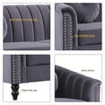 thumbnail image 6 of Jessica 3 Pieces Gray Microfiber Living Room Set Modern Velvet Sofa Set pillow, 6 of 6