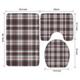 thumbnail image 3 of Gray Red Plaid Checkered Pattern Bathroom Rugs Sets 3 Piece,Toilet Cover Set,Absorbent Non Slip Bathroom Mats Sets with U-Shaped Contour Rug Toilet Rug Set, 3 of 5