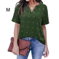 thumbnail image 4 of Blusa con Cuello en V Qarigey Estética Holgada Verde para Mujer, 4 of 5