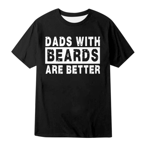 Men's ""Dad With A Beard Is Better"" Casual Printed T Shirt Polyester & Spandex Suitable for Leisure Multiple Sizes
