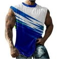 thumbnail image 2 of UVEASISHA Mens Tank Tops Summer Big and Tall Sleeveless Workout Shirts Fashion 3D Printed Crewneck Muscle Tees Soft Stretchy Athletic Tanks Blue M, 2 of 6