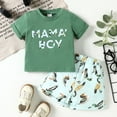 thumbnail image 2 of UYYX Boys Set Cute Baby Boy Outfits Baby Boy Clothes Toddler Boy Summer Outfits Short Sleeve Top T-Shirt & Pocket Pant Set 2 Piece, 2 of 9
