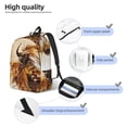 thumbnail image 4 of Lsque Yak Pattern Canvas Daypack, Durable Backpack, High-quality Versatile Backpack,Vintage Compact Backpack-Medium, 4 of 6