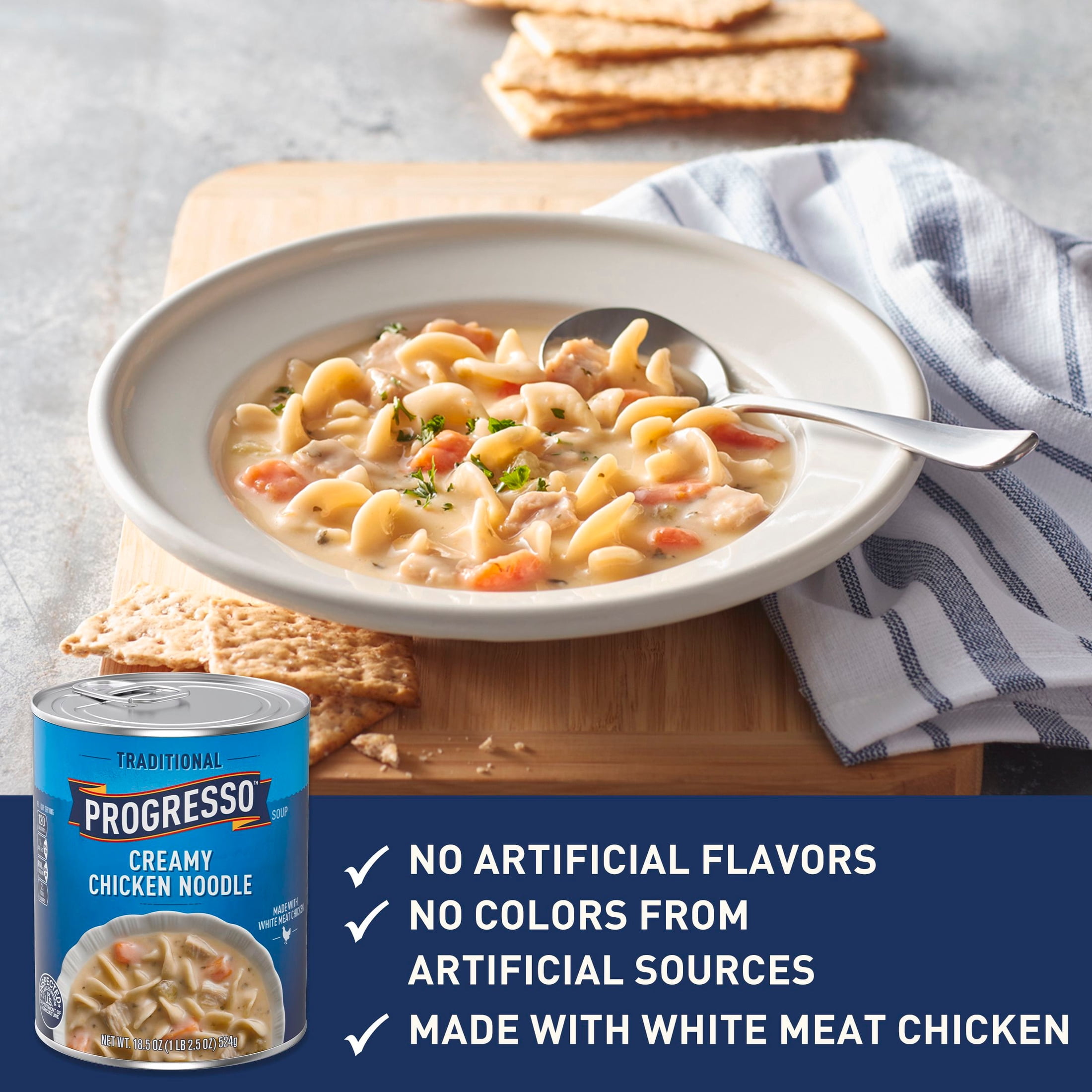 (5 pack) Progresso Traditional, Creamy Chicken Noodle Canned Soup, 18.5 oz.