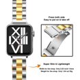 thumbnail image 2 of ARTCHE Thin Watch Band for Apple Watch 41mm 40mm 38mm, Compatible with iwatch Bands Series 9/8/7/6/SE/5/4/3/2/1, Lady Slim Stainless Steel Replacement Strap Wristband for Women man, Silver & Gold, 2 of 5