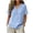 Sky Blue, variant on Summer Womens Tops 2025 Cotton and Linen Plus Size Casual Tops V-Neck Bandage Short Sleeve T-Shirts And Linen Blouse