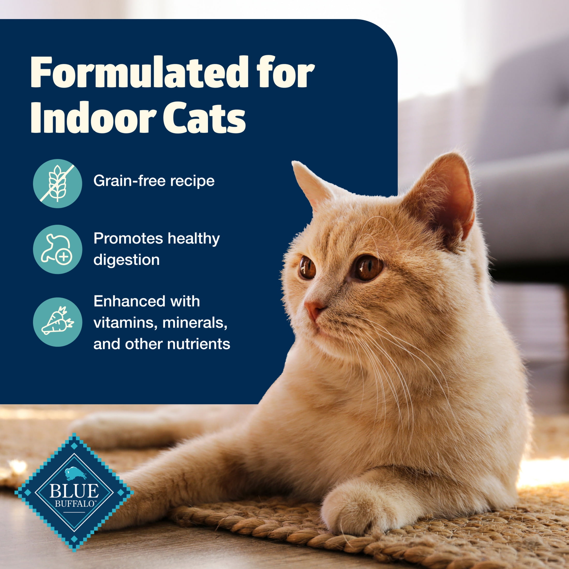 Blue Buffalo Freedom Natural Grain-Free Indoor Adult Dry Cat Food, Fish Recipe, 5-lb. Bag