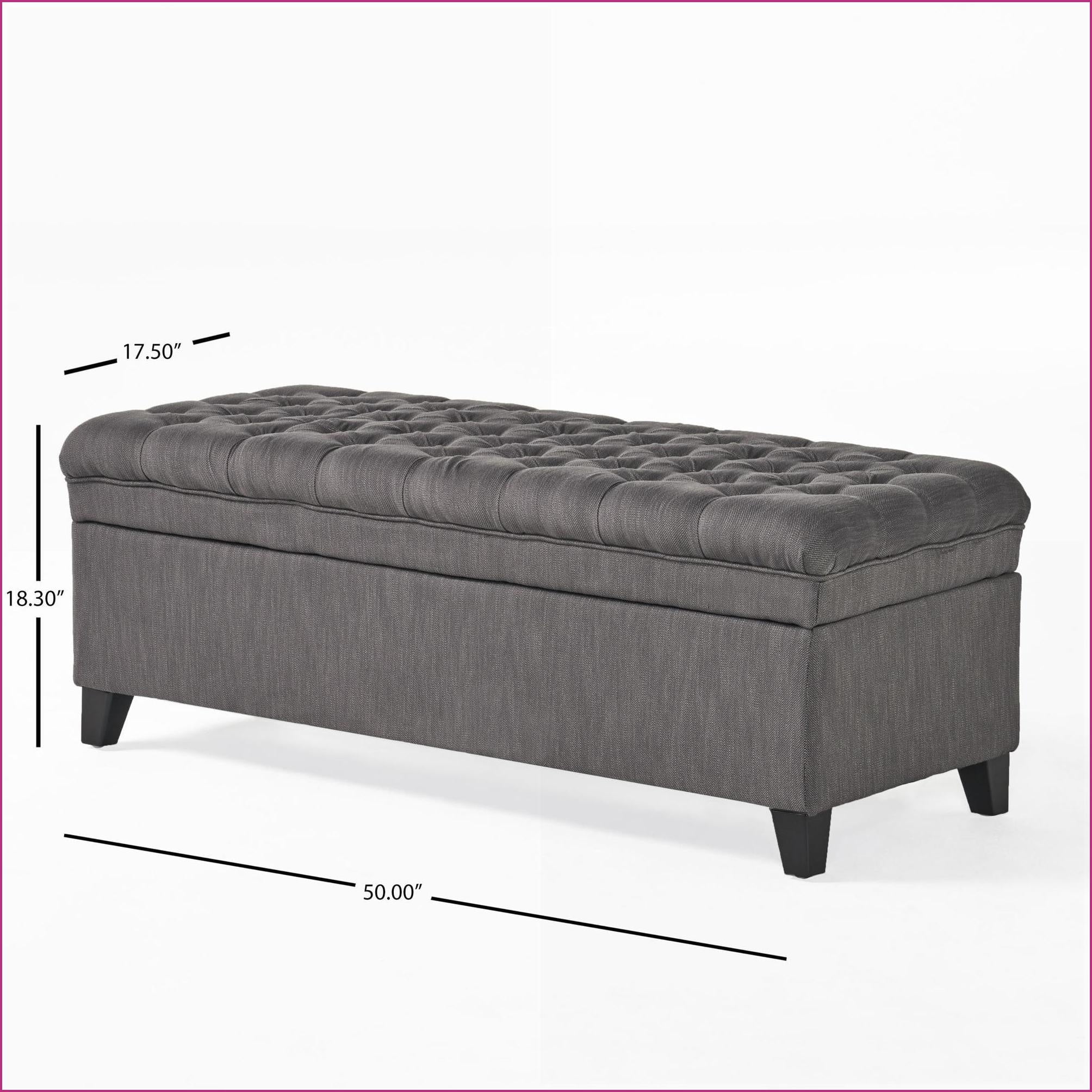 Storage Ottoman, Modern 50” Slate Gray for Living Room Storage & Seating | Fabric | Foot Stools