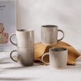 thumbnail image 5 of Vesteel Coffee Mugs Set of 4, 12oz Porcelain Coffee Cups with handle, Ceramic Stoneware Mug for Milk, Coffee, Hot Cocoa, Microwave & Dishwasher Safe, Cappuccino Brown, 5 of 9