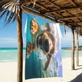 thumbnail image 2 of Ryvnso Dog in Water Oversized Beach Towel Microfiber Bath Blankets Swimming Fitness 37" x 74", 2 of 5