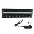 thumbnail image 2 of Amplificador de auriculares Portátil de metal de 8 canales, Amplificador de auriculares de estudio y escenario con control de volumen independiente, de distribución, 2 of 7