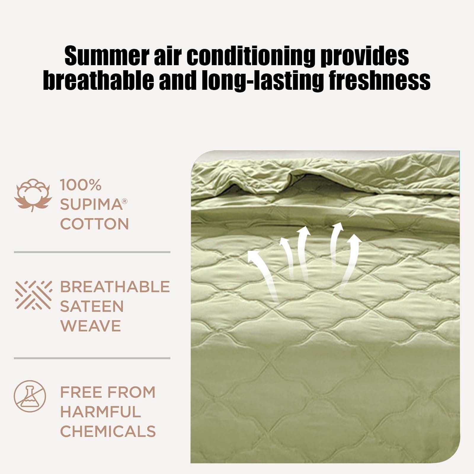 Cotton Comforter,Lightweight Comforter Queen, under $10 Lightweight Queen Comforter,Quilted Comforters Queen Size for All Season Soft Cozy Quilt Blanket Down Bedding(Green 60*40in)