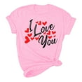 thumbnail image 5 of Pisexur T-shirt de la Saint-Valentin pour Femmes, Imprimé Amour, Manches Courtes, Col Rond, 5 of 5