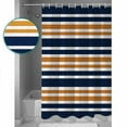 thumbnail image 3 of 72x78 Inch Shower Curtain Orange Navy Blue Striped Bathroom Decor Waterproof Fabric Bathtub Bath Curtains Decorative Gradient Horizontal Lines Extra Long Shower Curtain Set with Hooks, 3 of 6