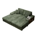 thumbnail image 5 of Convertible Combination Sofa, Corduroy Fabric, Fluffy Modern Sleeper Sofa Chair, Oversized Combination Living Room Double Lounge Chair (Green), 5 of 9