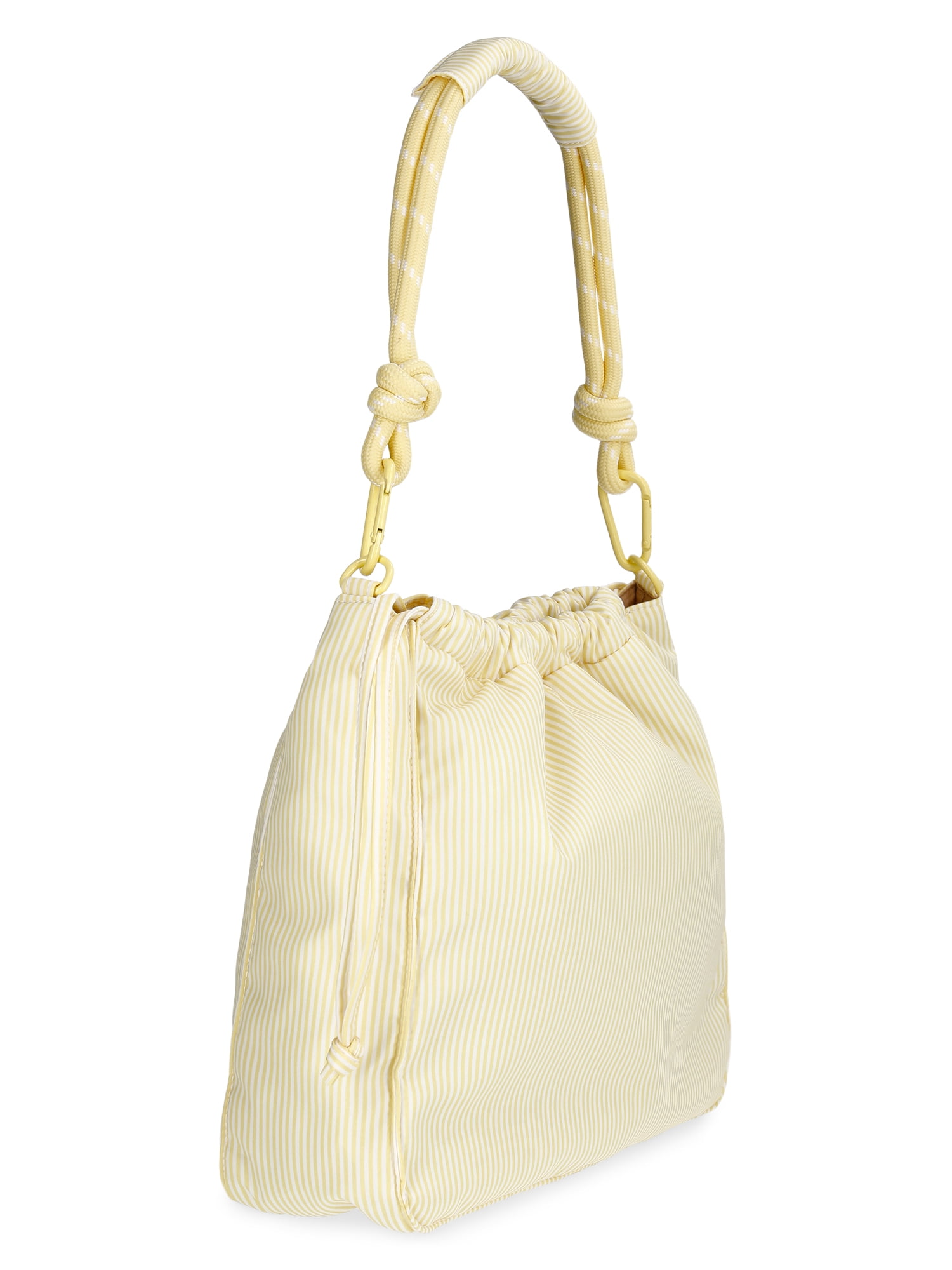 No Boundaries Women's Bungee Drawstring Bag, Lemon Ice Stripe