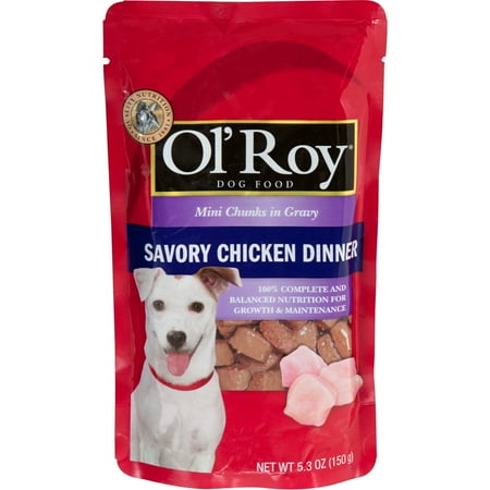 Ol' Roy Savory Chicken Dinner Mini Chunks in Gravy Dog Food Pouch, 5.3 Oz.