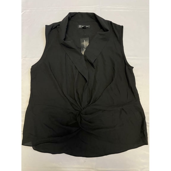 MSRP $60 Inc International Concepts Sleeveless Twist-Front Top Black Size Small