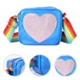 thumbnail image 2 of Crossbody Bag Little Heart Pattern Coin Purses Hologram Clear Shoulder Bag Messenger Handbag Mini Bag for Kids (Sky-blue), 2 of 4