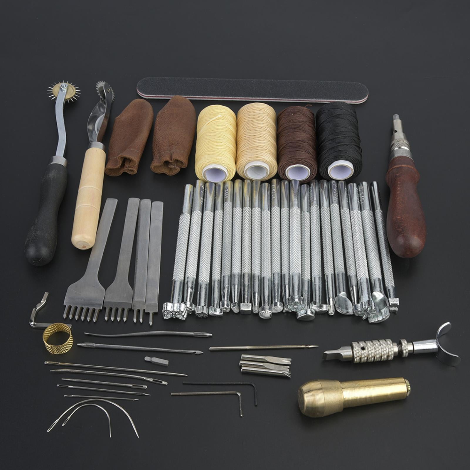Leather Craft Tool Kit, Leather Tool, Carving Stitching For Beginner Leather Working Leather