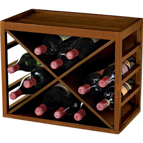 Wine Enthusiast 12Bottle X Cube Stackable Hardwood Wine Rack Walmart