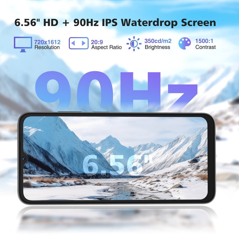 DOOGEE N55 Unlocked Cell Phone, Android 16 Phone,16GB RAM+128GB ROM/1TB Android Phone, 90Hz+6.56" HD,5150mAh, Octa Core, 13MP+8MP, 4G Dual SIM,Face Unlock,Widevine L1,OTG, T-Mobile