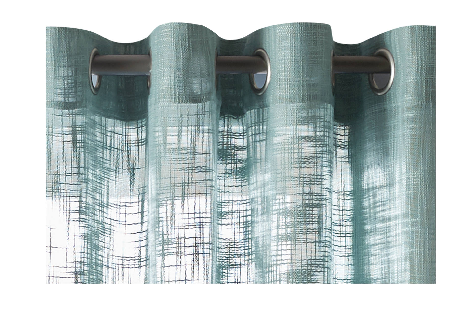 Better Homes & Gardens Slub Sheer Grommet Single Window Curtain Panel, Aqua Green, 52 x 84