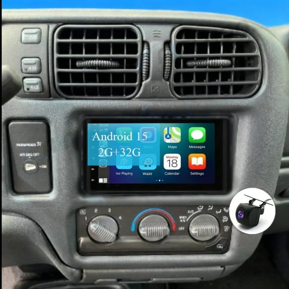 Wireless Carplay Android Auto Android 13 Car Stereo For Chevrolet Zr2 S10 2002 2003 2004, 7In Hd Touchscreen 2+32G Gps + Bluetooth/Wifi + Swc