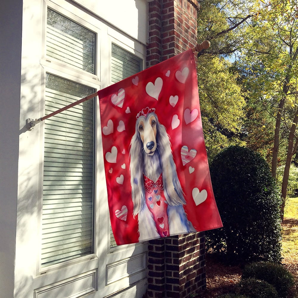 Afghan Hound My Valentine House Flag 28 in x 40 in