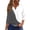 Gray, variant on Women's Casual V-Neck Button Down Tee with 3/4 Sleeve, Daily Weekend Fashion Basic Tunic Top, Retro Geometric Print Henley Collar Regular Fit Shirt,White S