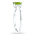 thumbnail image 2 of SZUL Women's Peridot and Diamond Sparkle Ring in 10K White Gold, 2 of 5