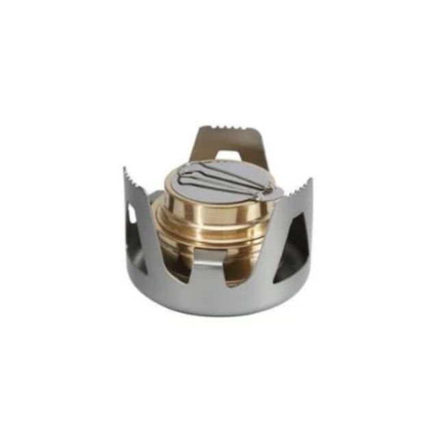 Réchaud à Alcool en Laiton Réglable avec Couvercle en Alliage d'Aluminium pour Camping en Plein Air Randonnée Cuisine Portable