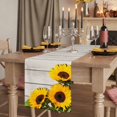 thumbnail image 2 of Table Runners 72 Inches Long Dress Scarves, Spring Sunflowers Farmhouse Kitchen Table Runner, Coffee Tablerunners, Yellow Floral Turquoise Farmhouse Grey Wooden 16x72 Inch, 2 of 9