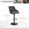 thumbnail image 3 of Sophia&William Adjustable Height Swivel Bar Stool with PU Leather Seat-Grey, 3 of 6