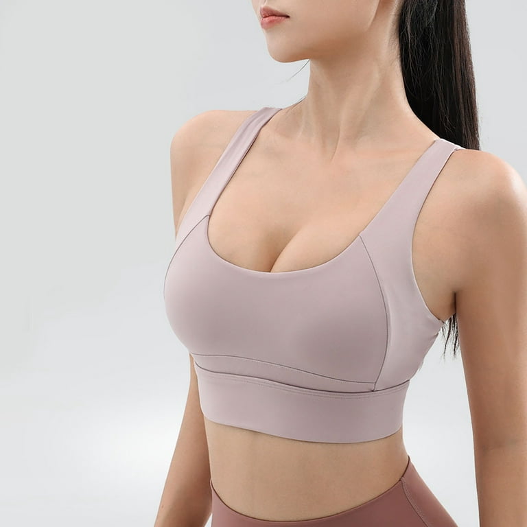 SOOMLON Womens Bralettes Fitness Yoga Quick Drying Shockproof Vest Running  Sports Bra Sleep Bralette Everyday Bra Purple S