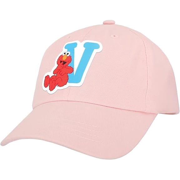 Sesame Street Elmo & Abby Kids Toddler Cap with Initial, Toddler Boys Hat, Youth Girl Baseball Cap, Cute Toddler Baseball Cap