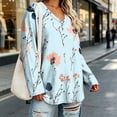 thumbnail image 5 of Long Sleeve Shirts for Women Sawvnm Women Fashion Plus-Size V-Neck Long Sleeved Printing Top 2XL, 5 of 7