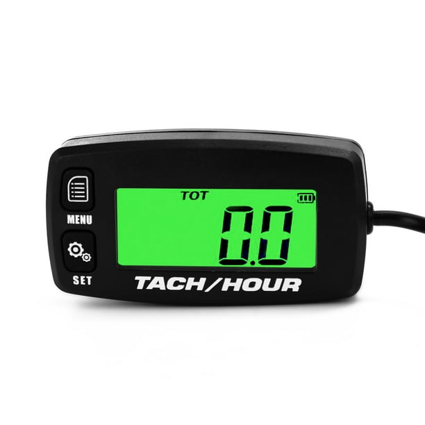 Lightweight Portable Backlit LCD Digital Tach Hour Meter Tachometer
