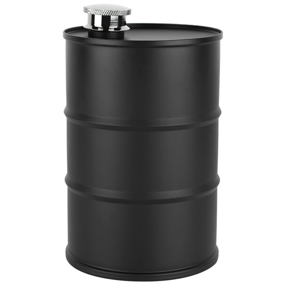 Baril de bière en acier inoxydable Flasque à vin Liqueur de vin 700 ml en acier portable avec couvercle d'étanchéité(le noir)