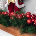 thumbnail image 3 of Northlight 3-Finish Shatterproof Ball Christmas Garland - 6' x 3.5" - Red - Unlit, 3 of 6