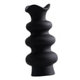 thumbnail image 4 of Jarrón de cerámica, jarrón decorativo, jarrón de flores secas, jarrón sencillo bohemio elegante, Negro 21cm, 4 of 9
