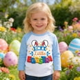 thumbnail image 4 of Girls T Shirts Easter Print Raglan Sleeve Tee Toddler Youth Girls Clothes Light Blue 3-4 Years, 4 of 4