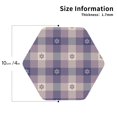 thumbnail image 2 of Zufioo Purple Floral Gingham Check Plaid Print Leather Coaster Set, Decorative PVC Coasters 4-pack - Scald and Stain-resistant, Suitable for Home, Cafes, Restaurants-Hexagon, 2 of 6