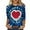 Blue-2, variant on Valentine's Shirt Women Plus Size Love Heart Arrow Print 3/4 Sleeve Raglan Baseball Tee Blouse