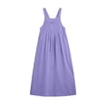 thumbnail image 6 of WOYY Girls Sleeveless Pinafore Dress Casual Loose Pocket Long Overall Dress, Purple, Sizes 5-14, 6 of 6