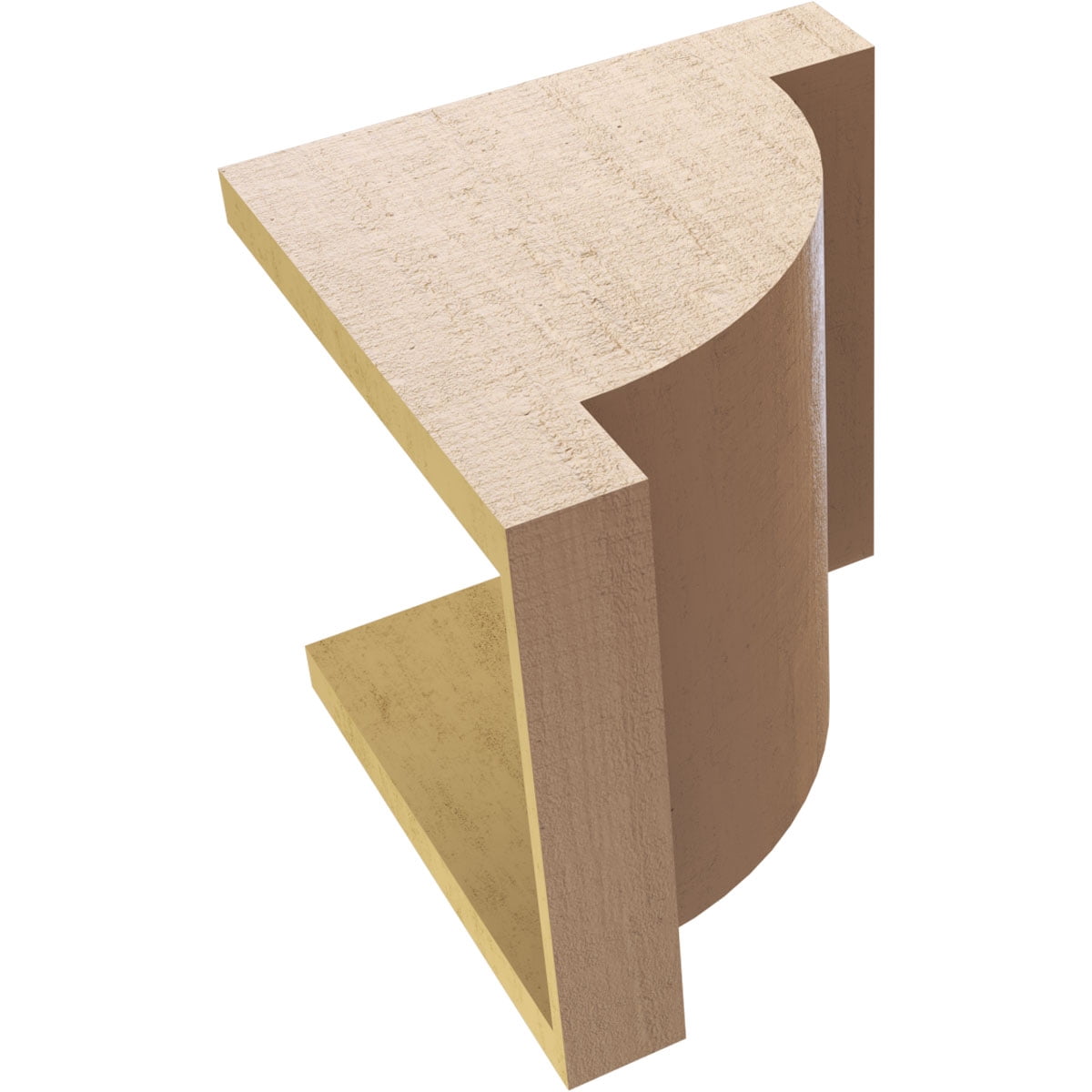 11"W x 11"D x 11"H Wide Alpine Rough Cedar Woodgrain TimberThane Corbel, Primed Tan